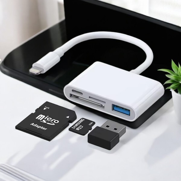 4 í 1 háhraða minniskortalesari